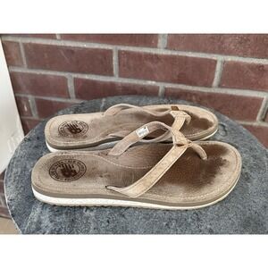 New Balance Womens Size 7B Brown Cushioned Slip On Flip Flop Sandals Shoes